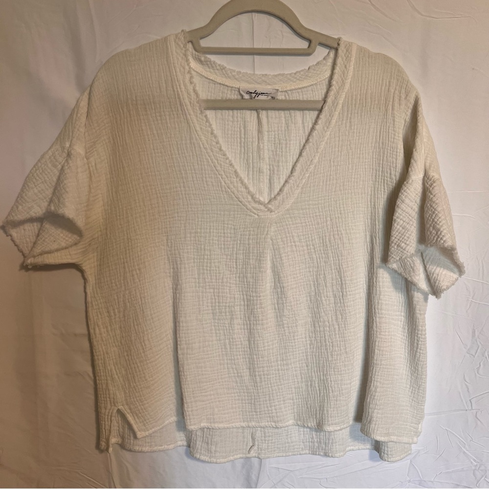CJLA White V-Neck Shirt